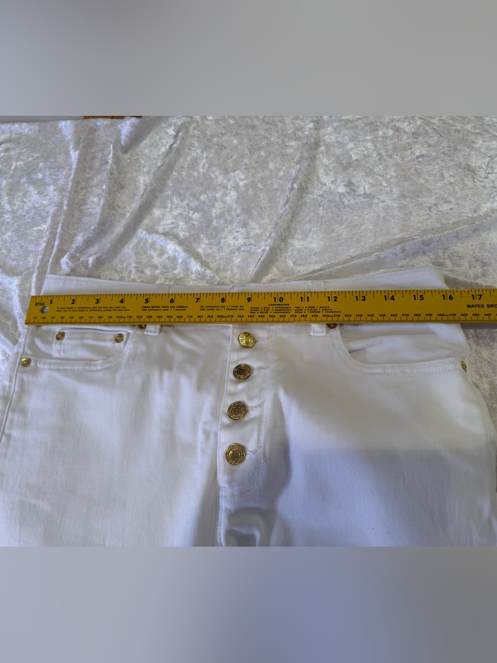 Michael Kors White Button-Fly Straight Jeans Minimalist Comfort NWOT - Picture 7 of 11